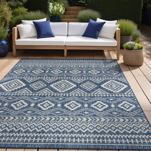 Vista 5 de Beverly Rug Waikiki Boho - Alfombra bohemia para interiores y exteriores, 5 x 7 pies, alfombra lavable para exteriores para patio, terraza, porche