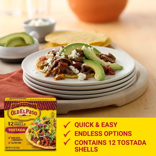 Vista 3 de Old El Paso Tostada Shells, sin gluten, 12 unidades, 4.5 onzas (paquete de 10)