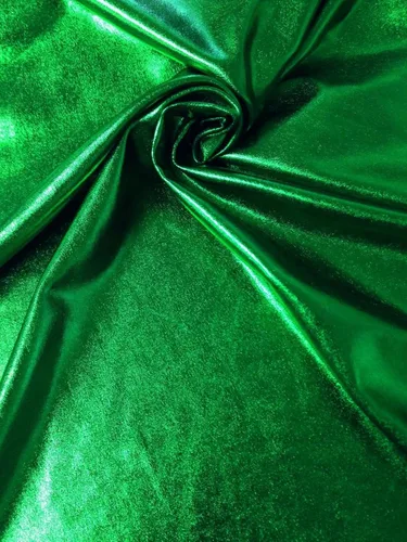 Vista 7 de Metálico brillante en toda la lámina de poliéster elástico Spandex tela por The Yard (negro)