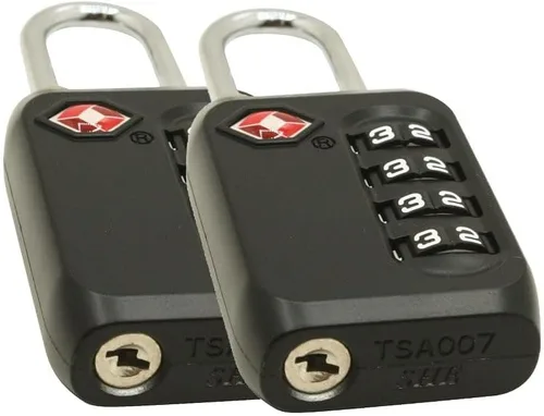 Vista 5 de Primex 9507001 Candados de combinación de 4 dígitos aprobados por la TSA, zinc negro, ideal para viajes, maletas, casilleros de gimnasio, cajas