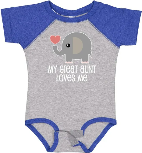 Vista 19 de inktastic Body para bebé Great Aunt Loves Me Elefante 0040 Negro