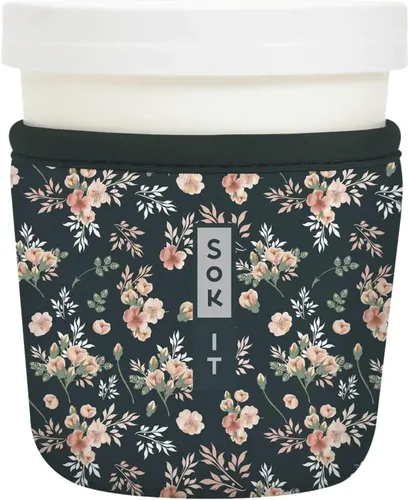 Vista 195 de Sok It IceCreamSok - Funda de neopreno aislada (flores abstractas, pintas de helado cónicas)