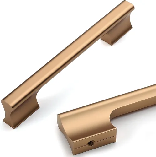 Vista 25 de Asidrama - Paquete de 10 manijas de gabinete de cocina color oro cepillado de 3 pulgadas (76mm), accesorios dorados para gabinetes de cocina