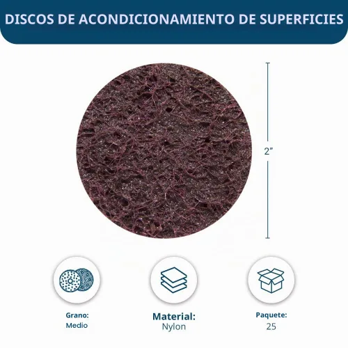 Vista 4 de Benchmark Abrasives Discos de lijado de 2 pulgadas, discos de acondicionamiento de superficie de nailon de cambio rápido, disco de lijado
