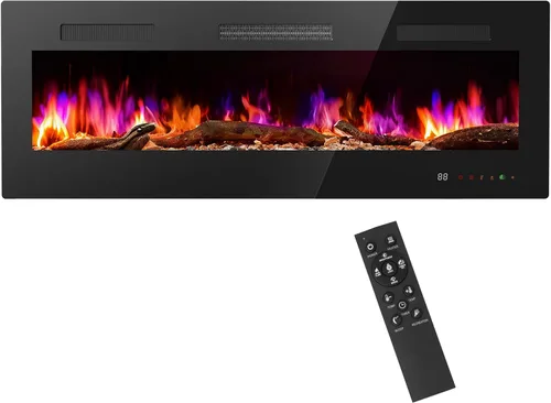 Vista 8 de [Usado] Sweetcrispy Insert de Chimenea Eléctrica de 36", Chimenea Empotrada y Montada en la Pared, Calentador de Chimenea Independiente de 1500W