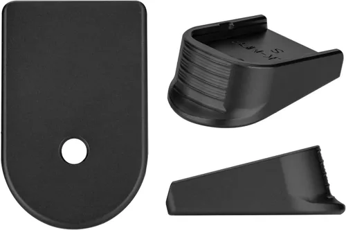 Vista 5 de NDZ Performance Extensión de dedo de placa base de cargador para Glock Gen 1-5 9MM .40 .357 SIG aluminio anodizado grabado con láser en negro