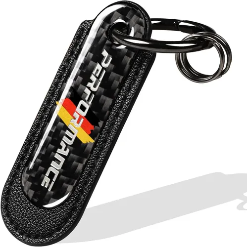 Vista 6 de muekzru Juego de Llavero de Fibra de Carbono y Cuero para Coche, Llavero Universal de Moda y Deportes para Negocios, Regalo de Cumpleaños