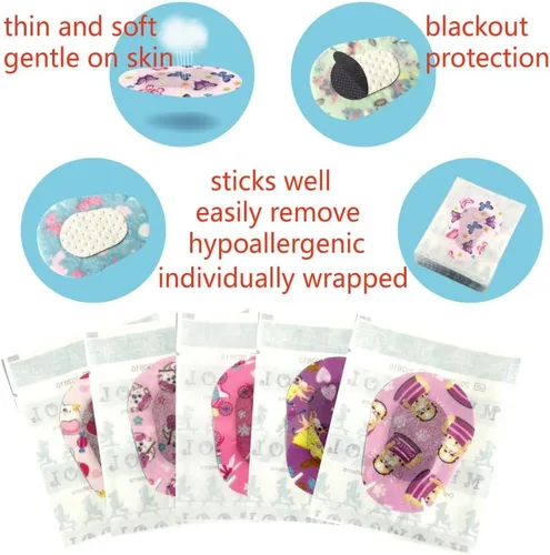 Vista 4 de Parches adhesivos para ojos para niñas pequeñas, 33/bx, tamaño Jr 0-2 años
