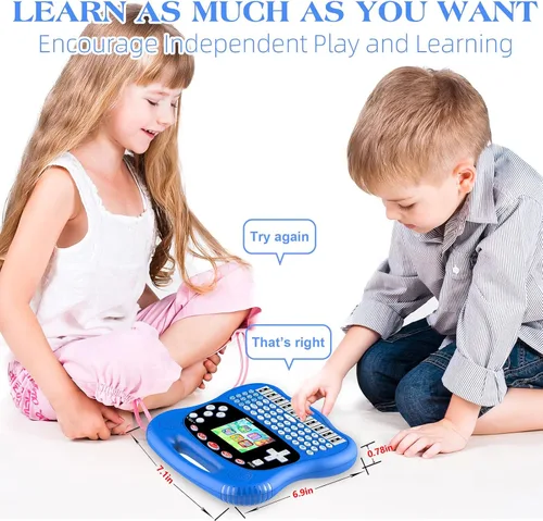 Vista 2 de Tableta de aprendizaje para niños, pantalla a color HD de 3.0 pulgadas, alfabeto, palabras, matemáticas, juegos, música, preescolar, electrónica