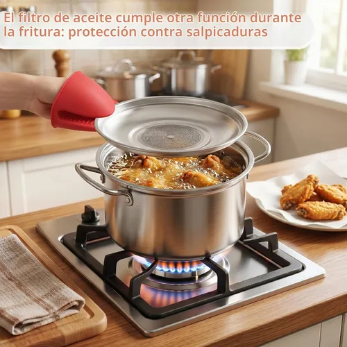 Vista 5 de Freidora profunda de 6L/6.3Qt con cesta, olla de acero inoxidable mejorada