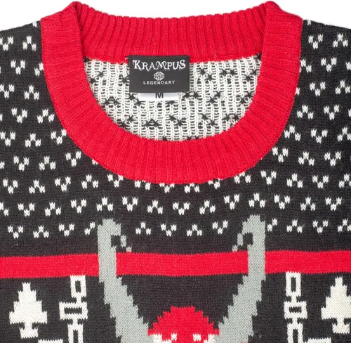 Vista 5 de Ripple Junction suéter tejido estilo Krampus de Navidad feo