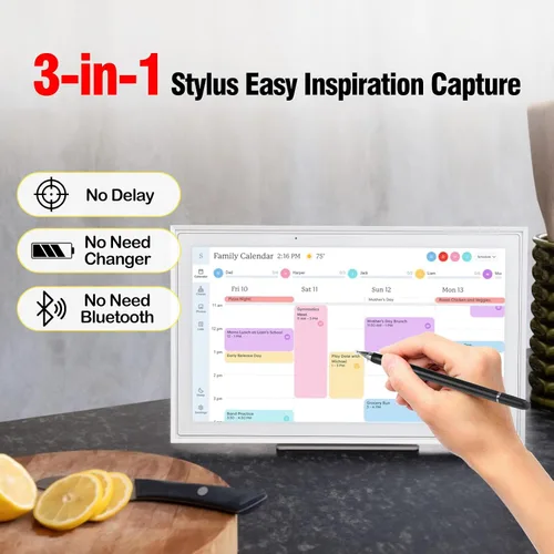 Vista 5 de Protector de Pantalla y Lápiz Capacitivo Compatible con Calendario Digital de 15 Pulgadas, Kit de Accesorios Imprescindible para Calendario