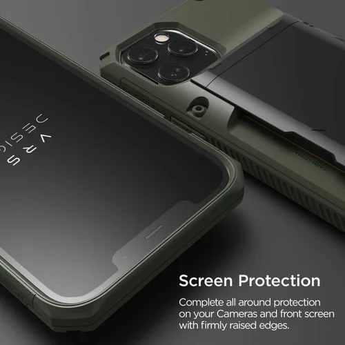 Vista 5 de VRS DESIGN Damda Glide Pro - Funda para iPhone 12 Pro Max, con [4 tarjetas] Premium Robusta [Semiautomática] Funda para tarjeta de crédito