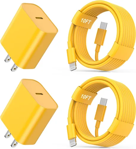 Vista 14 de Cargador rápido para iPhone 11 12 13 14, paquete de 2, cargador de iPhone de 20W, adaptador de bloque de carga rápida con cable de sincronización