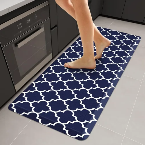 Vista 87 de WISELIFE Tapete de cocina acolchado antifatiga, 17.3 x 28 pulgadas, antideslizante, resistente, de PVC, ergonómico, impermeable, cómodo