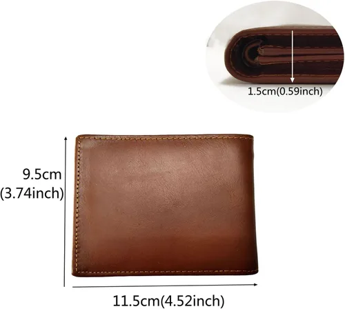 Vista 14 de Hombres Cool Eagle Wolf Caballo Totem Cuero Vaca Vertical Cartera Cremallera Multi-tarjeta Titular, Tótem de caballo, Minimalista