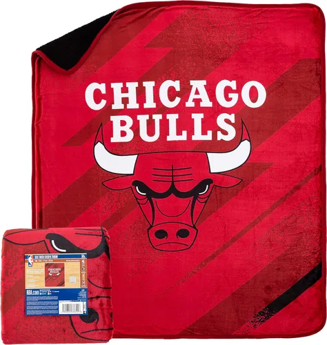 Vista 2 de Northwest NBA Silk Touch - Manta Sherpa de 50 x 60 pulgadas, Chicago Bulls