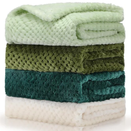 Vista 9 de Frienda Manta mullida para bebé, 4 piezas, manta mullida para niños y niñas, suave y cálida para bebés, recién nacidos, suministros de cama