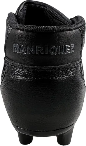 Vista 3 de Manriquez Zapatillas de Fútbol Botas Vintage Total Negro Cuero Genuino Adulto