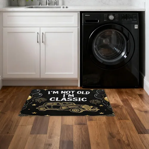 Vista 7 de Area Rug 24x36 in Washable Non Slip Bathroom Rug for Living Room Bedroom Dining Room Birthday Retro 70s car alfombra para cuarto lavable