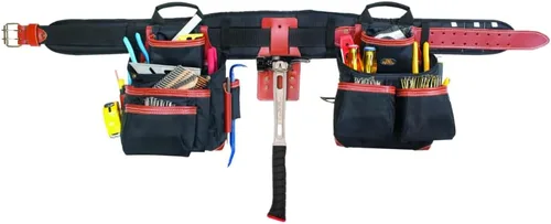 Vista 8 de CLC Custom Leathercraft 51452 cinturón de 4 piezas de primera línea para herramientas para encofradores profesionales, Negro, marrón, 29"–46