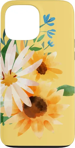 Vista 23 de iPhone 16 Yellow Sunflower Vintage Flower Petals Case