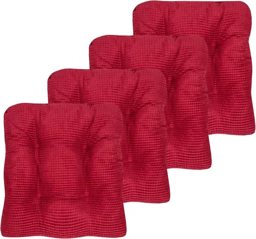 Vista 18 de Sweet Home Collection - Cojín de espuma de memoria triturada para silla premium, con capitoné, parte trasera de goma antideslizante con micropuntos