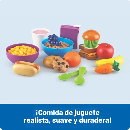 Vista 3 de Learning Resources New Sprouts Munch It! Set de alimentos - Accesorios de cocina de juguete, juguetes de simulación, juegos de mesa de picnic