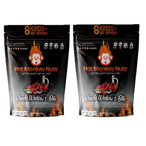 Vista 12 de Hot Monkey Nuts Spicy Artisanal Peanuts Hot Winged Reaper - Sabor con condimento de ala de búfalo, queso azul y pimienta Carolina Reaper, bolsa