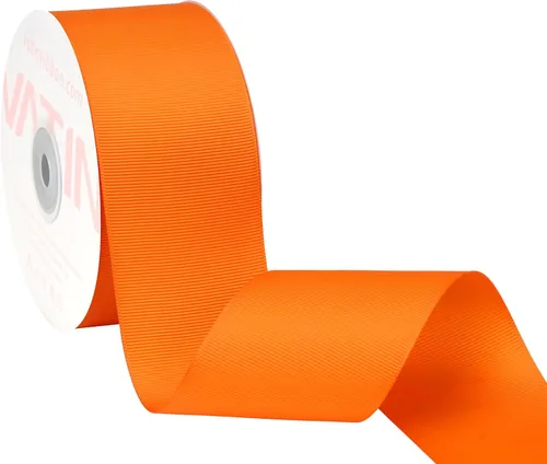 Vista 52 de VATIN Cinta de Grogrén Negra, 1-1/2" x 50 Yardas Continuas, Cinta de Grogrén de Poliéster Negra, Usar para Lazos de Bricolaje, Accesorios