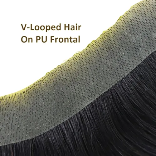 Vista 4 de Voloria Tupé para Línea Capilar Frontal Masculino 100% Cabello Humano Base de PU Tipo Piel Postizos Capilares para Hombre Complemento Capilar