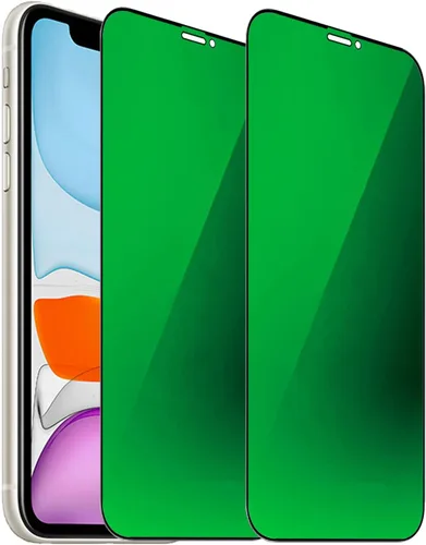 Vista 10 de Espejo de vidrio templado antiazul, protector de pantalla anti-espía, película antiespía para iPhone 11 Pro Max/iPhone XS Max, 6.5 pulgadas