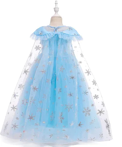 Vista 2 de Lito Angels Girls Princess Snow Ice Queen Sister Costumes Halloween Birthday Fancy Party Dress Up with Cape Accessories