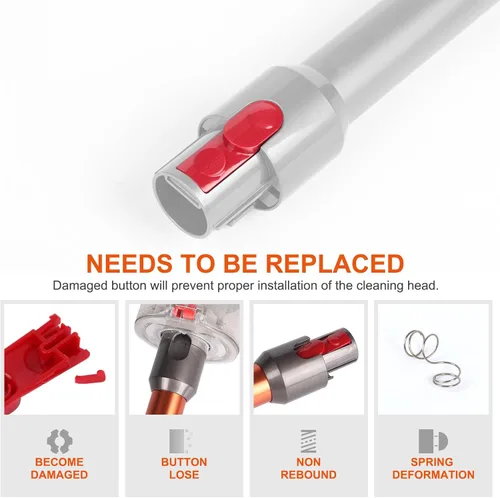 Vista 5 de Varita de Extensión/Pestillo de Clip de Cabezal Limpiador Botón de Lengüeta Compatible con Dyson V7 V8 V10 V11 V15 Partes de Transmisión Eléctrica