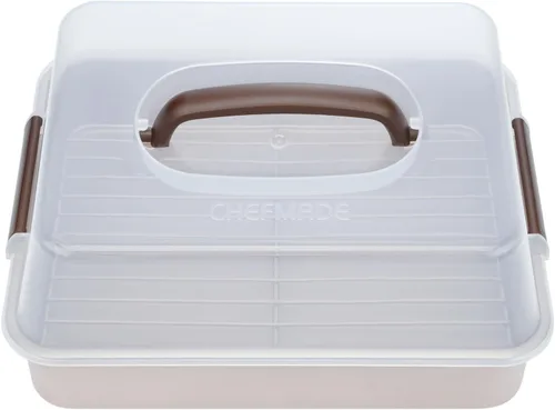 Vista 8 de CHEFMADE Bandeja para asar con rejilla, bandeja honda rectangular antiadherente de 13 pulgadas para hornear en horno-parrilla, 9" x 13" x 2.4