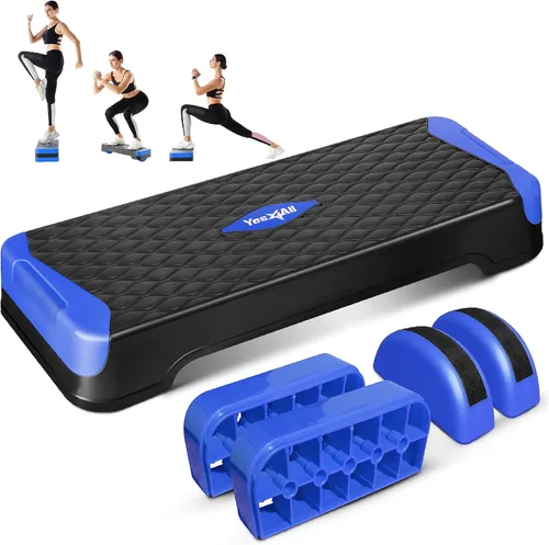 Vista 8 de Yes4All Plataforma de Step Aeróbico Ajustable 2 en 1 Stepper para Ejercicios de Fitness con Patas de Tabla de Equilibrio Basculante