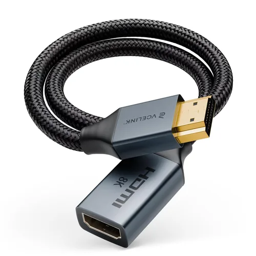 Vista 9 de VCELINK Cable extensor HDMI corto de 8K de 0.6 pies macho a hembra, adaptador de alta velocidad de 48 Gbps compatible con 8K @60Hz, 4K @120Hz/144Hz