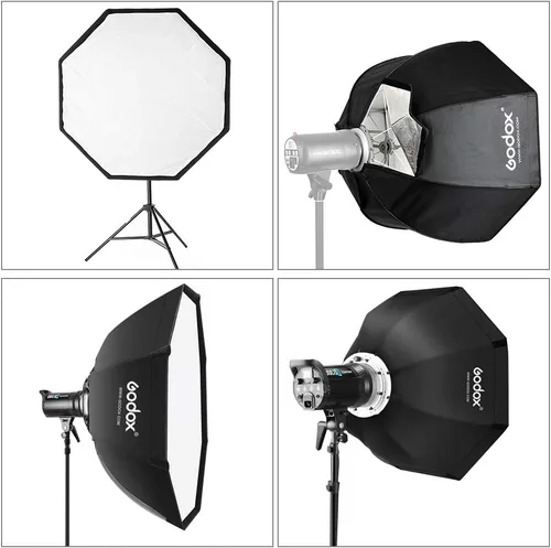 Vista 3 de Godox 47.2 in Octágono Paraguas Softbox Bowens Mount para estudio Monolight Flash Retrato Fotografía