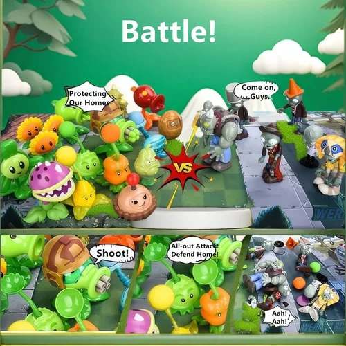 Vista 4 de JHESAO Juego de 22 figuras de acción de plantas y zombis, juego de juguetes de PVZ, serie 1, 2, grandes regalos para niños y fanáticos, cumpleaños