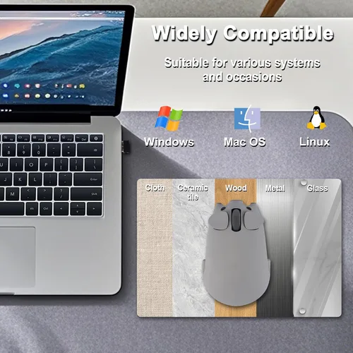 Vista 6 de Ratón inalámbrico Bluetooth con forma de cerdo de animal lindo 2.4G y Bluetooth Ratones de computadora de modo dual con receptor USB, portátil