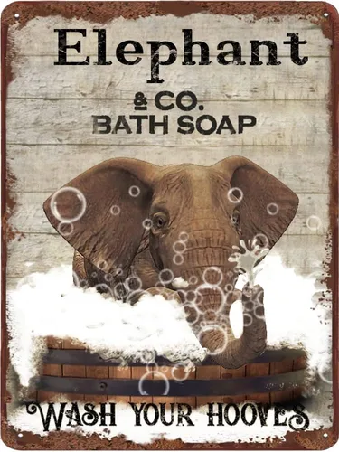 Vista 15 de Cartel de metal divertido de jirafa para baño, diseño retro de cabra para pared, póster de inodoro con texto "Wash Your Hooves", letrero de hojalata
