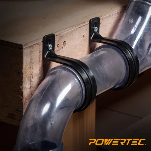 Vista 6 de POWERTEC 70319 Perchas para manguera de recolección de polvo de 2-1/2", tuberías y accesorios de recolección de polvo con tornillos de montaje