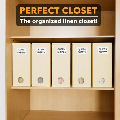 Vista 5 de SpaceAid Paquete de 5 Organizadores y Almacenamiento de Sábanas de Cama, Organizador de Sábanas Plegable para Armario de Ropa Blanca, Carpeta