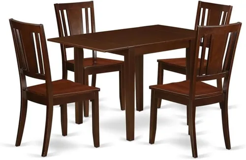 Vista 9 de East West Furniture NDDU3-MAH-LC - Juego de comedor de 3 piezas para espacios pequeños que contiene una mesa de comedor rectangular con gotas y 2