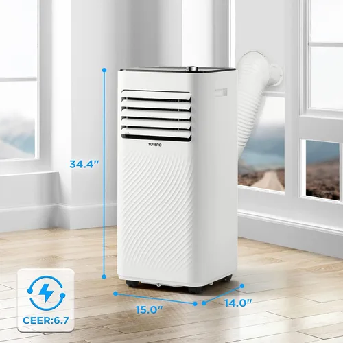 Vista 7 de TURBRO Finnmark - Aire acondicionado portátil de 8,000 BTU, deshumidificador y ventilador, unidad de aire acondicionado 3 en 1 para habitaciones