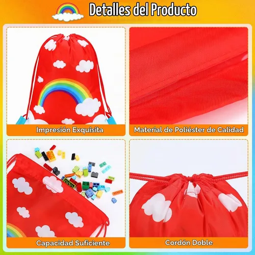 Vista 3 de Capoda - 16 bolsas de regalo de fiesta arcoíris a granel colorido arcoíris