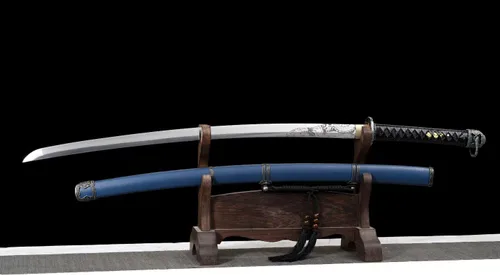 Vista 8 de Espada Katana Guntō hecha a mano, espada samurái japonesa real (espada completa), Catanas Japonesas Reales