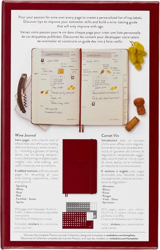 Vista 2 de Recetario Moleskine Passion, cuaderno para recetas, tapa dura, grande, de 5" x 8.25", rojo escarlata, 400 páginas