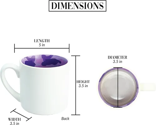 Vista 5 de Pavilion Gift Company - Enfermera - Taza de té de café de camuflaje morado de 15 onzas, color blanco