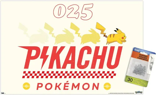 Vista 7 de Pokémon - Póster de pared de nostalgia Pikachu con chinchetas